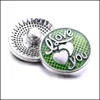 Componentes liga vintage I Love You Letter Hearts Snap Button Jewelry 18mm Botões de Snaps de metal FIT BACELE