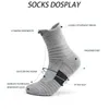 Mens Socks 3pairsLot Compression Stockings Breathable Basketball Sports Cycling Moisture Wicking High Elastic Tube 220826