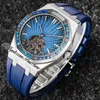 R8F V3 Tourbillon A2950 Automático Relógio Automático 2652 Extra Fin 41mm Sihh Diamonds Bolecendo Blue Dial Dial Breation Strap 2022 Super edição PureitMe B2