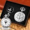 Pocket Watches Vintage Fullmetal Alchemist Watch Necklace Gifts Sets Bronze Pendant Men's Quartz Japan Anime Reloj De Bolsillo