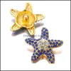 Klamry Haczyki Noosa Crystal Snap Button 18 mm kawałki rozgwiazdy imbiru biżuteria biżuteria