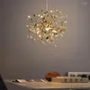 Hängslampor modern kreativ konstdesign ljuskrona vardagsrum kafé dekorativa led lampa kökljus hängande guldljusarmaturer