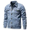 Herrjackor denim jacka män mode motorcykel jeans jackor män kausal överdimensionerad bomull casual svart blå denim jacka man ytterkläder kappa 220826