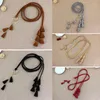 Belts Women Bohemia Braided Tassel Belt Vintage Ladies Woven Knot Decorated Waist Chain Rope Accessories Tassles Present
