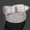 Wholale Fashion Korean diamond-studded cowhide belt women's rhintone ladi decorative beltL4RP