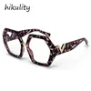 Lunettes de soleil Frames Unique Square Rose Léopard Anti-Blue Lumières Lumières pour femmes Vimlage Vimlage surdimension