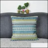 Pillow Case 45X45Cm Home Sofa Throw Pillowcase Linen Er Geometric Stripe Printed Chair Cushion Decor Dh0876 Drop Delivery 2021 Garden Dhei5