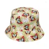 BERETS 2022 나비 더블면으로 인쇄 된 가을 겨울 버킷 모자 접이식 햇볕 힙합 낚시 야외 여성 선물