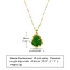 Pendant Necklaces Exquisite Buddha Green Stone Simulated Jade Amulet Maitreya Necklace Jewelry For Women 2022