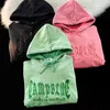 Women's Hoodies Sweatshirts 2022 Autumn Green Gradient Tie Dye Hoodies Simple Letter Embroidery Oversized Streetwear Grunge Kawaii Clothes