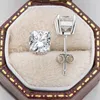 Серьги с грибами серебро 925 Оригинальный блестящий бриллиантовый тест за 1 CT Всего 2 карата D Цвет Moissanite Diefion Jewelry Jewelry