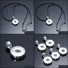 Pendant Necklaces Snap Button Jewelry Classic Round Shape Pendant Fit 18Mm Snaps Buttons Necklace For Women Men Noosa Drop Mjfashion Dhmtc