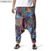 Men's Pants African Print Harem Baggy Genie Boho Casual Cotton Yoga Drop Crotch Joggers Sweatpants Hip Hop Traditional Trousers 220827