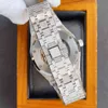 Reloj mecánico automático para hombre hecho a mano con diamantes de 40 mm con acero tachonado de diamantes 904L zafiro Ladi Busins reloj de pulsera Montre deVCXC
