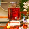 Küchenbehälter Glasweinfass Juice Tasse mit Wasserhahn hausgemachtes Getränkebier Obst Tee