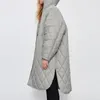 Damesgeul lagen winter dames overjas hooded parkas jassen warme lange jas hoody plaid mode jas massieve knop oversized vrouw