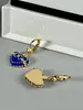 Micro incrustations Gold Ladies Vogue Oreau Boucles d'oreilles Studs Crystal G D Letters Pendants 18K