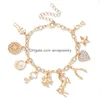 Urok Bracelets Prezent dla wnuczki biżuterii bransoletki z kulkami krążkowymi Faux Pearl Amlbd