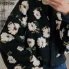 Kvinnorjackor Neploe Floral Jackets Vintage Crop Puff Sleeve Jacket Kvinnor Autumn Winter Clothes Korean Fashion Coats Kvinnliga toppar 220827