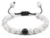 Fashion Strands Natural Stone 8mm white turquoise agate Onyx Bracelet Buddha Wood grain Jewelry for Women d6