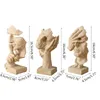 Objetos decorativos Figuras 3 piezas Estatua Resina abstracta Adornos de escritorio Escultura Figuras en miniatura Cara Personaje Arte nórdico Artesanía Oficina Hogar 220827