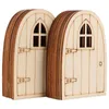 Decorative Objects Figurines 20pcs Mushroom Elf Doors Lovely Mini Fairy Door Garden Adornment Miniature Decoration For Park Unpainted Wooden Pieces 220827