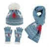 Berets 3 Piece Women Scarf Hat Glove Female Winter Warm Soft Thickening Hats Gorros Bufandas Guantes De Invierno Mujer Christmas Design