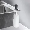 Dispenser di sapone liquido da cucina da piano Dispenser di sapone da 400 ml Pompa in acciaio inossidabile con finitura cromata per cucina Dispenser da banco incorporato 2309 220827