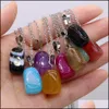 Pendanthalsband Irregar Stripped Agate Reiki Healing Crystal Energy Stone Quartz Fashion Women Men smycken Partihandel Drop Delivery Dhle2