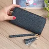 Carteiras Moda Moda Longa carteira feminina Luxo de luxo PU Lychee Padrão Lady Clutch Tassel Pingente Pingle para Bag Female Card Solter