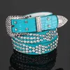 Wholale Fashion Korean diamond-studded cowhide belt women's rhintone ladi decorative beltL4RP