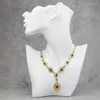 Hänghalsband Neovisson Crystal Women Necklace Utsökt Marocko Algeriet Bröllop smycken Guldfärg Arabkläder Tillbehör