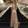 Sıradan Elbiseler Kadınlar Uzun Tatil Plaj Partisi Elbise Kollu Seksi V-Neck Mesh Altın Pullu Zarif Deniz Kızı Elbise Düğün