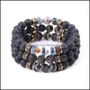 Bedel armbanden energie boeddha vintage dzi stenen armband handgemaakte 8 mm lava kralen zomer mannen vrouwen sieraden cadeau levering 2021 dhse dhfvr