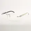 Plain Buffs glasses frames 3524022 with natural buffalo horn legs and 58 mm clear cut lens