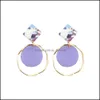 Charm geometrisk rund dingle ￶rh￤nge mode boho godis f￤rgade dropp￶rh￤ngen enkel cirkel uttalande lysande smycken g￥va leverans 20 dhbu2