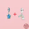 925 Ajuste de plata Pandora Charm Pulsera cuenta Tortuga marina Arco iris Atrapasueños Tablero de dibujo Cuelga los encantos ciondolo DIY Joyería de cuentas finas