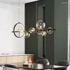 Pendelleuchten Moderne Metallleuchte Kronleuchter Klarglas Blasen Lampe G9 Fassungen Leuchte für Wohnzimmer Schlafzimmer MJ1124