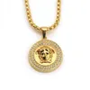 اتجاه أزياء الشارع Diamond Pendant Gold Head Neclace Hop Hop Netlace