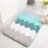 Carpets Flocking Bath Mat Bending Stripe Doormat Home Furnishing Floor For Entrance Door Bedroom Bathroom Water Absorbent Non-Slip