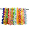 Decorative Flowers 36Pcs/Pack Hawaii Lei Luau Party Supplies Garland Necklace Colorful Fancy Dress Beach Fun