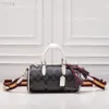 New women's Boston Bags fashion print contrast leather handbag horizontal pillow bag Mini diagonal pencil case