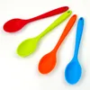 Silikonskedar Nonstick Kitchen Spoon Servering Stirring Spoons For Cooking Baking Bakning Mixing Tools 4 Color 210mm 1222948