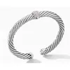 Kabelsieradenarmband Sliver Bangle Charm Designer Classics Kleurmodearmbanden met witte en roze zirkoon 7 mm