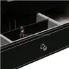 Caixas de jóias Ogrmar 12 Slot Pu Couro Lockable Relógio Armazenamento Homens Mulheres Display Der Case 2tier Organizador Showcase com tampa de vidro 1800214