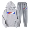 Herrspårar för män med män Tryckt mode tryckt sportkläder man varm 2 bitar outfit Loose Hooded Sweatshirtjogger Pants Hoodie Sports Suit S-4XL 220926