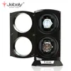 Watch Boxes Cases Jebely Black Double Winder for Automatic es Box Jewelry Display Collector Storage With LED 220826