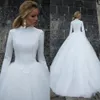 2023 Luksusowa suknia balowa sukienki ślubne koronkowe sukienka ślubna księżniczka wiejska długie rękawy suknie ślubne