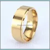 Band Rings JewelryCouple Wedding Gift Man Woman Ring Rose Gold Luxury Jewelry Rostfritt st￥l Designer Wholesale Punk Punk Finger Dr Dhksu