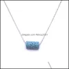 Colares pendentes cilindro colorf rosa azul verde preto marrom marrom aromaterapia com pedra essencial Óleo essencial por colar de colar de difusor Jewe dh8ce